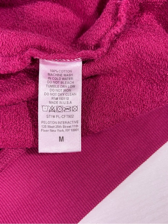 NWT Peloton Magenta Pullover Sweatshirt with Teal Leaf Graphic Size Medium - Picture 7 of 8